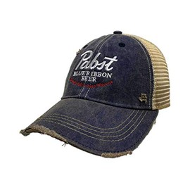Pabst Blue Ribbon Beer Good Old Flavor Vintage Trucker Hat