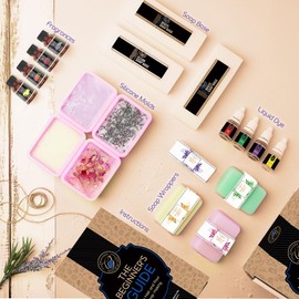 CraftZee Soap Making Kit - Soap Making Supplies with Shea Butter Soap Base, Silicone Loaf Soap Molds, Soap Cutters, Fragrances & More - DIY Homemade Melt & Pour Soap Craft Kits for Adults & Kids