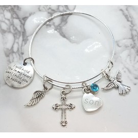 K & R Jewely "I will hold you in my heart..." Memorial Bracelet for loss of son