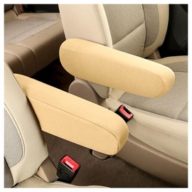 2 x Car Chair Armrest Cover, Elastic Car Chair Protector for Relaxing Chair, All Seasons, Universal Car Accessories, Interior Armrest Protection Protectors (Beige)