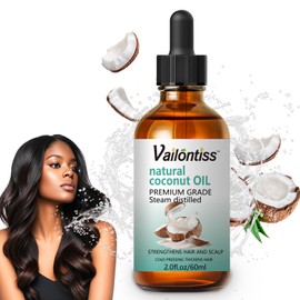 Vailontiss Coconut Oil, Scalp & Hair Strengthening Oil, Coconut Oil for Hair Growth, Dandruff Removal and Hair Strengthening for All Hair Types(Coconut Oil, 2 Fl Oz)