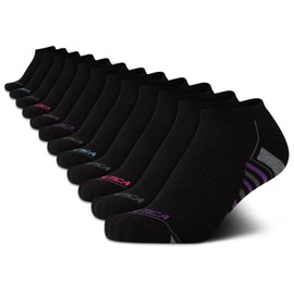 Nautica Women's Socks - Athletic Cushion Low Cut Socks (12 Pack), Size 4-10, All Black