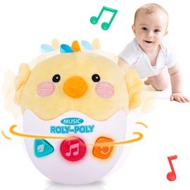 ArtCreativity Light Up Tummy Time Wobble Toy - Cute Baby Wobble Toy with Lights, Sounds, Music, Nursery Rhymes, and Wobbling Motion - Roly Poly Musical Toy for Babies 6-12 Months - Tummy Time Toy