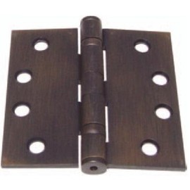 Emtek 96416US7 5" x 5" Solid Brass Ball Bearing Square Corner Mortise Door Hinge - Pair