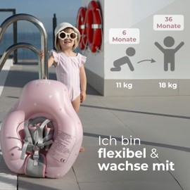 BJORKI® Schwimmring Baby – Stabil & sicher auf dem Wasser – Mitwachsender Schwimmreifen ab 6 Monate bis 3 Jahre – 40° Schwimmlage für natürliche Bewegungen – Robuste Schwimmhilfe Baby