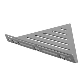 FLIESENProfi.de Shower Shelf with Hooks No Drilling Strips Shower Shelf for Shower Bathroom Shelf Corner Bathroom Organiser Accessories - Retrofit / Retrofit 280 x 200 x 2 mm (Grey)