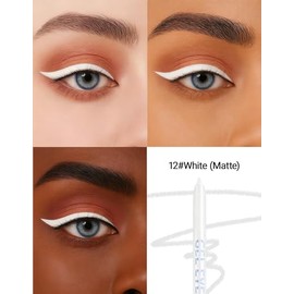 Erinde 2 Pcs Lápiz Delineador de Ojos en Gel Resistente Al Agua, De Larga Duración y a Prueba de Manchas, Fácil de Afilar, Acabado Mate Cremoso, Delineador de Ojos Altamente Pigmentado Para Mujeres,#12