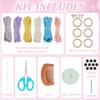 FREEBLOSS 6 Set DIY Macrame Easter Bunny Kit Easter Macrame