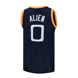 VOVIDEA Mens Basketball Jersey Alien 0 Monstars Space Movie Jersey Dark Blue (Dark Blue, X-Large)