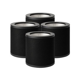 Nispira TT-AP008 Replacement Filter for TaoTronics Air Purifier 2-in-1 HEPA Activated Carbon Removes Smoke Odor VOCs, 4 Packs