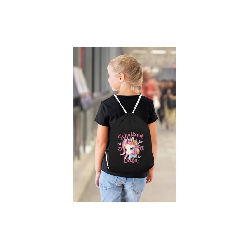 SpecialMe® Kinder Turnbeutel mit Name und Jahr personalisierte Geschenke Schulanfang