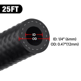 EVIL ENERGY 1/4 Fuel Hose Line Push Lock NBR Rubber SAE 30R7 25FT 300PSI