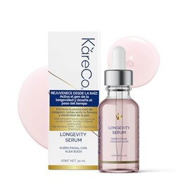 Suero Facial Antiedad con Alga Suiza y DMAE | Efecto Lifting + Vitamina C + Ácido Hialurónico | Piel Más Joven en 21 Días | Longevity Serum kareCo