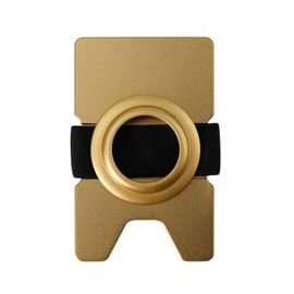 Double Oak Essentials Pop-Up Wallet Expansion Pack – Airtag Clip, Cash Strap & Aluminum Card Plate for Extra Cards & Organized Bills (Gold)