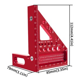 Tofelf 3D Multi-Angle Measuring Ruler,45/90 Degree Aluminum Alloy Woodworking Square Protractor,Drawing Line Ruler, Miter Triangle Ruler High Precision Layout Measuring Tool for Engineer Carpenter.