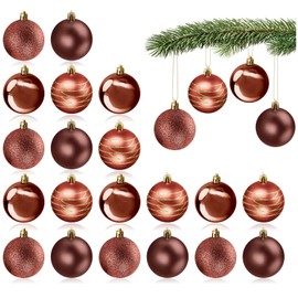 com-four® 24 x Christmas Tree Baubles - Plastic Christmas Tree Baubles for Christmas - Tree Decorations for the Christmas Tree - Christmas Tree Decorations - Plastic Baubles
