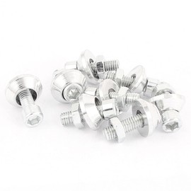 MACHSWON Car Aluminum License Plate Frame Bolt Screw Cover Cap Silver Tone 8pcs 1996-2023
