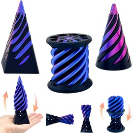 3 Packs Impossible Cone,Spiral Cone Fidget Toy Impossible Pyramid Passthrough Toy,3D Printed Spiral Cone Fidget Toy,Mini Vortex Thread Illusion Desktop Deco Souvenir Gift for Anxiety Relaxing