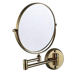 Magnifying Bathroom Mirror | 2-Sided 7x and 1x Makeup Mirror for Vanity and Travel (Brass)