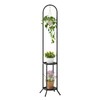 Wieghda 2-Tier Metal Plant Stand with Hanging Hook, Indoor Outdoor