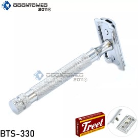 ODM Men's Traditional Fave Shaving Classic Safety Razors Dual Edge + Blades BTS-328