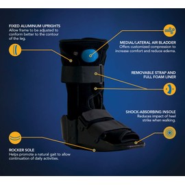 United Ortho 12117 Ankle Air Walking Boot, Large