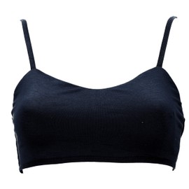 GURU SHOP Goa Psytrance Women's Pixi Yoga Bra Synthetic Bikini Top, black