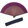 Kyoetsu Men's Hand Fan, Pure Silk, Plain, 2 Colors, Bamboo