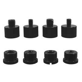 KKLM Microphone Stand Adapter, Camera Screw Converter, Set of 8, 1/4" Male to 5/8" Female & 3/8" Male to 5/8" Female Conversion, Multi-Purpose Connection Adapter, For Camera Fixing, Stand Connection