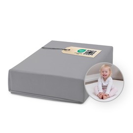 Ehrenkind® Fitted sheets for baby cot, 100% organic cotton fitted sheet, breathable fitted sheet (160 g/m²), Oeko-Tex 100 certified, 160 x 80 cm, dark grey