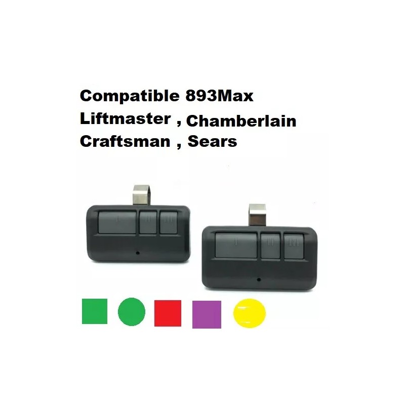 MASTERGATES 2 Comp 893MAX 3 Button Fits Liftmaster Visor Remote