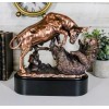 Wall Street Stock Market Charging Bull Trouncing Bear Statue With