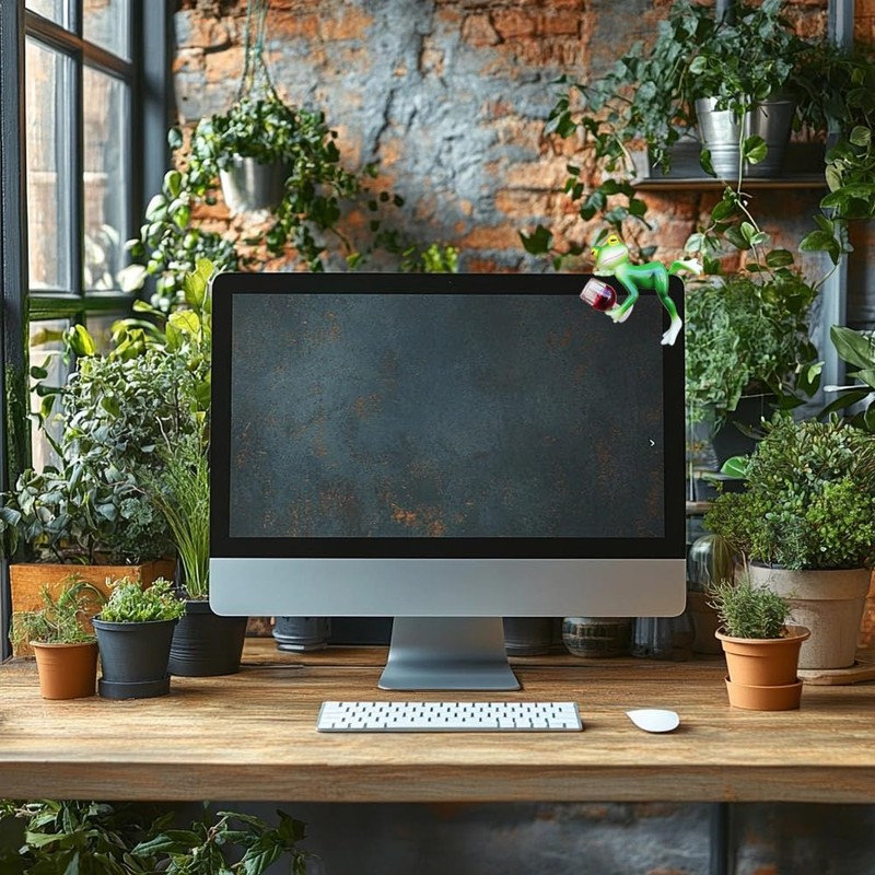 EasyBravo Funny Frog Statue Frog Pot Hugger Plant Decorations for