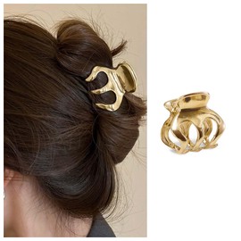 Cimenexe Punk Hair Claw Clip Metal Claw Hair Clip Gold Hair Clip Barrettes Large Hair Claws Clips Puffy Jaw Clamp Decorative Accessories for Women