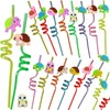 20 Bulk Turtle Ocean Animal Reusable Plastic Straws, Drink Straws
