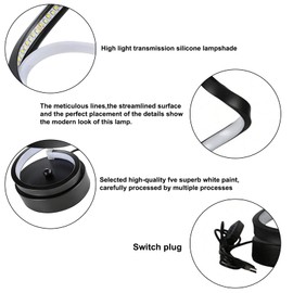 Yuehuamech Modern Spiral Table Lamp LED Minimalist USB Powered Desk Light 3 Colors Stepless Dimming Bedside Nightstand Lamp for Bedroom Living Room Office Bookshelf