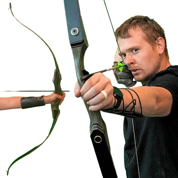 The Inspected Black Hunter Recurve Bow (25 lb Right Hand)|