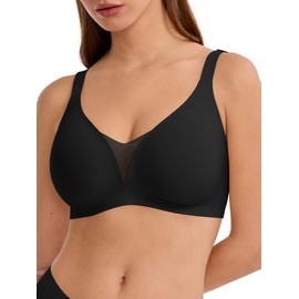 LUCKMEEY Bras for Women No Underwire Deep V Wireless Bra Push Up Seamless Bras Full Coverage Bralettes Everyday Bras