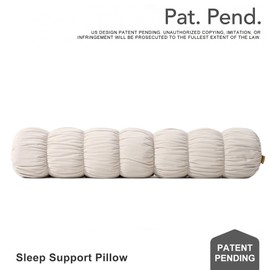 Ailuteie Pat. Pend. Long Bolster Pillow for Bed, 39 Inch, Misty White