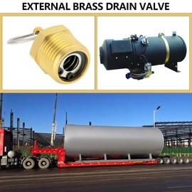 SG Store Pack of 2 1/2 Inch NPT Brass Drain Valve Male Thread 21 mm Hex Diameter Safety Valve for Truck Boilers Air Compressors Chemical Manufacturing with Pull Ring