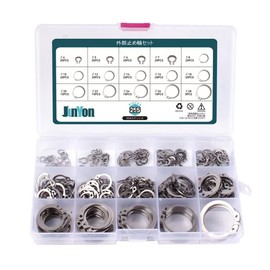 JUNYON External Retaining Ring, External Snap, Sacklip Snap Ring, 304 Stainless Steel, 15 Types, 0.1 - 1.1 inches (4 - 28 mm), 255 Pieces