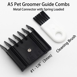 Professional Pet Hair Clipper A5 Style Attachment Guide Rail Cutting Combs 76926-900 Compatible with Oster Classic 76 A5 Andis AG BG Wahl KM Pet Groomer (Black, #1-3mm)