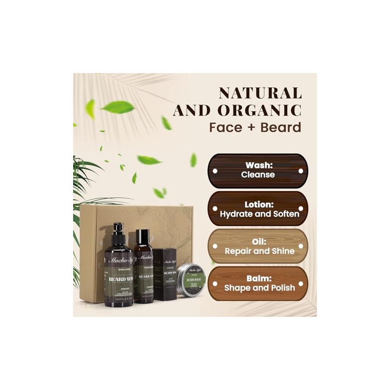 Set Cuidado Barba Estilo Macho Regalo Marzo Primavera Aire Libre