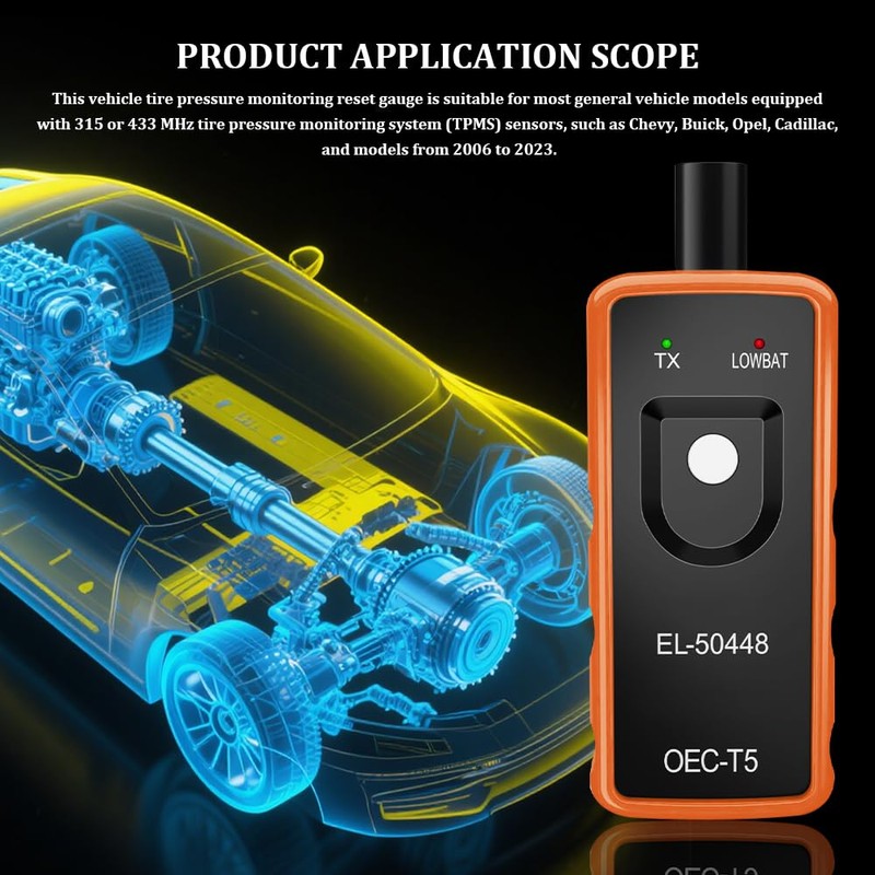 Rebvugr TPMS Relearn Tool, Tire Pressure Monitor System Sensor, EL-50448