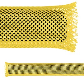 Electriduct 1/4" PET Expandable Braid Sleeving Flexible Wire Mesh Sleeve - 25 Feet - Yellow