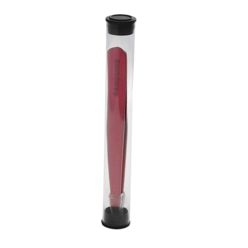 Sanguine Eyebrow Tweezers, Professional Pink Tweezers - Slant Tip