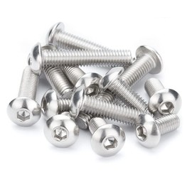 ANSIEDIO M5 Hex Socket Button Machine Screws Bolts, Stainless Steel Allen Bolts, M5×55mm,10 pcs