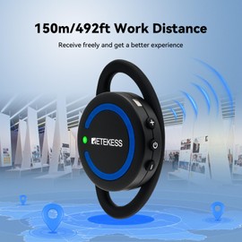 Retekess TT126R Ear Receiver, Work with TT126 Tour Guide Syetem Transmitter, Digital Technology, D-Shaped, Tour Guide Headsets for Factory, Church (1 Pack)