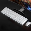 Wireless Keyboard and Mouse Combo, Rechargeable Metal Full Size Mute
