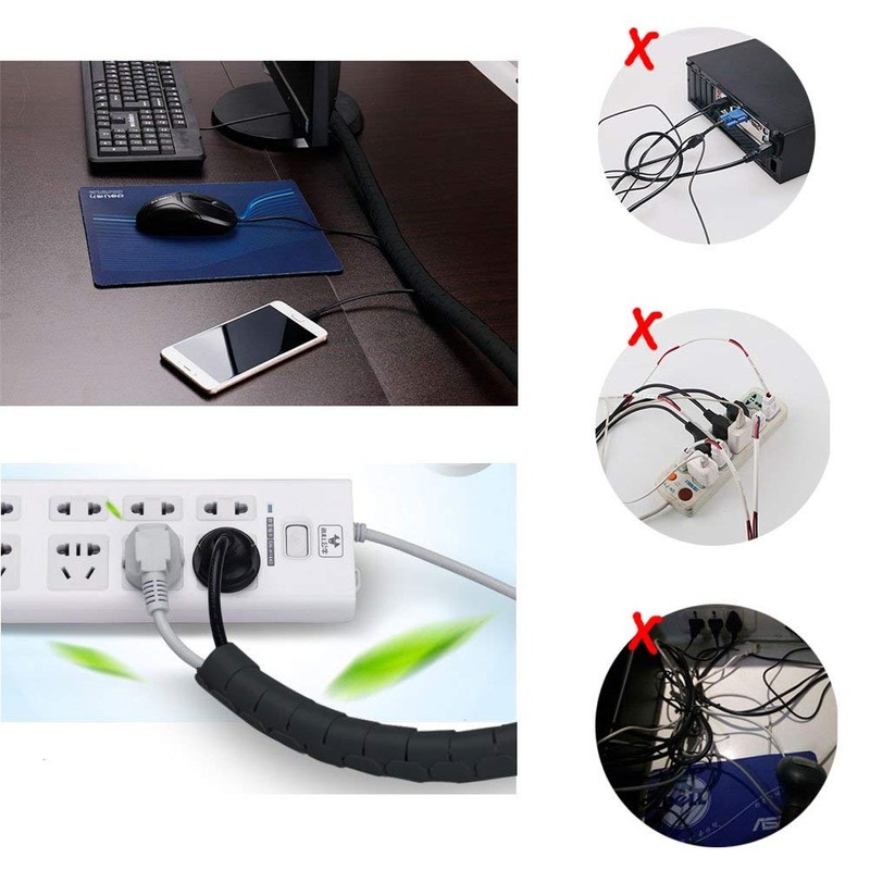 Fanoshon Spiral Cable Wrap, Bundle Cables, Cable Organizer, Storage Tube,